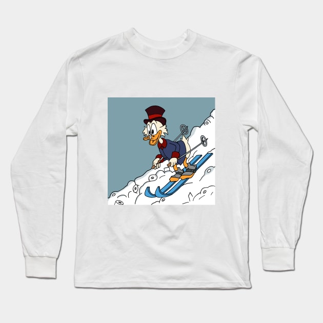 Scrooge Duck Long Sleeve T-Shirt by Ashfosaurus